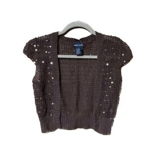 NWT Wet Seal Brown Knit Sequin Shrug Size S